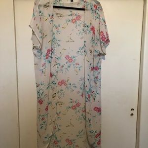 Long kimono white short sleeves